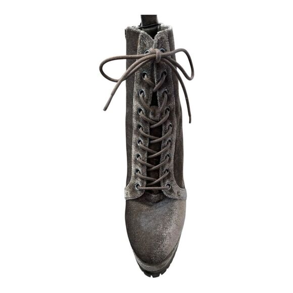 ALDO Women's Aliria Velvet Platform Lace-up Heels Ankle Booties 7.5 - Picture 2 of 5